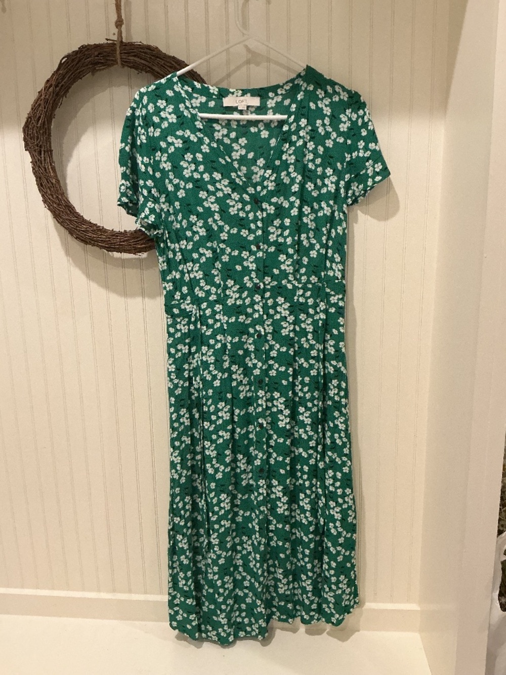 Midi Green with flowers dress